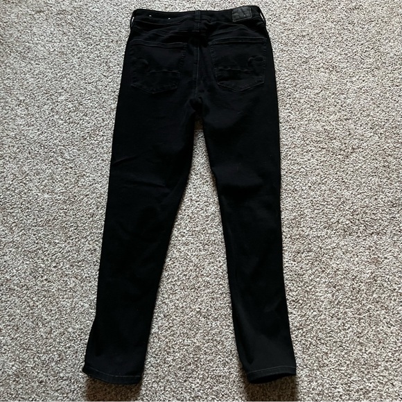 American Eagle 6 Short Black Super Hi-Rise Jeggings 360 Next level Stretch - Picture 3 of 8